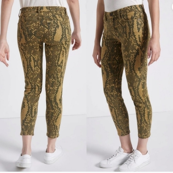 CURRENT/ELLIOTT The Stiletto Python-Print Crop Jeans Size 27. New.Hug al… - Picture 1 of 11